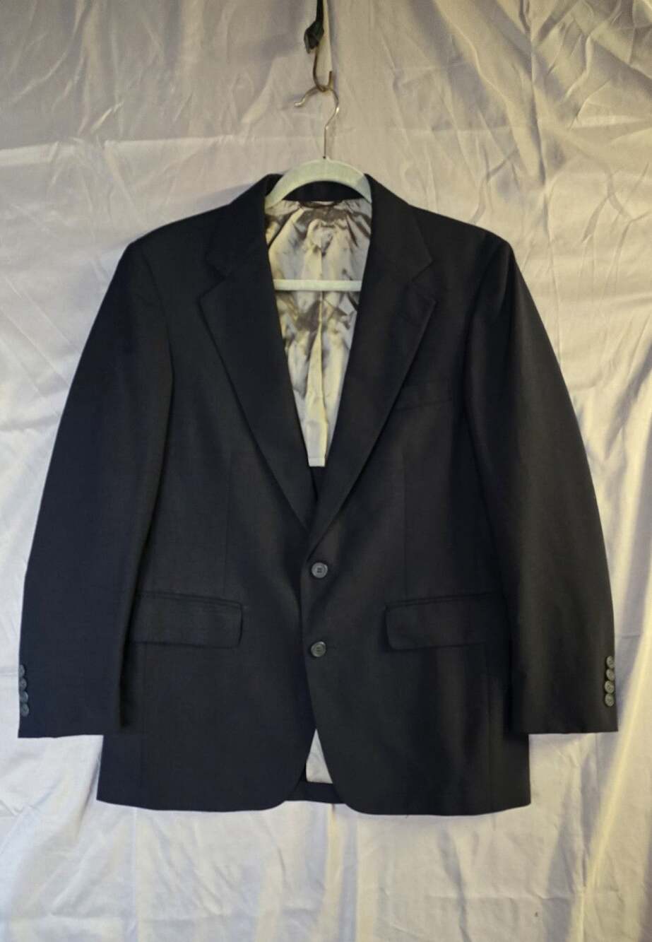 Vintage Cricketeer Blazer Sport Coat Mens 42 Blue Notch Lapel 2 Button Made USA